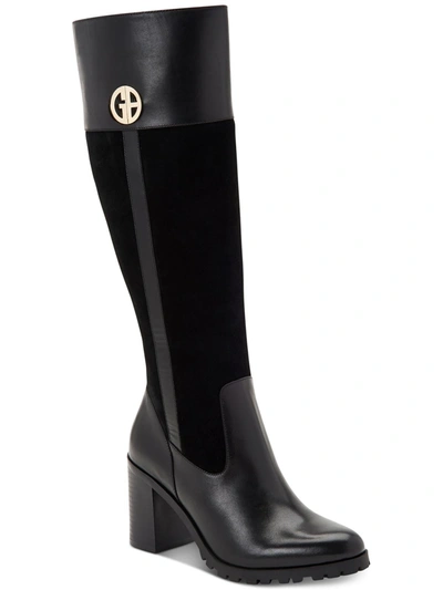 Giani Bernini Kaidyn Womens Suede Tall Knee-high Boots In Black