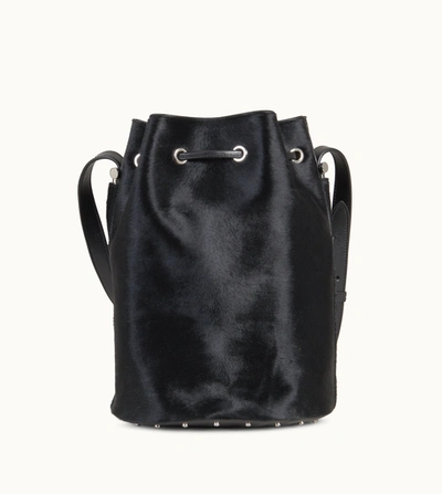 Tod's Bucket Bag Small In Ponyskin-effect Leather In Black