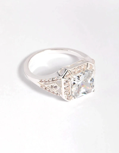 Lovisa Silver Cubic Zirconia Cushion Ring
