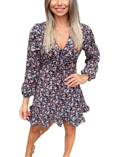 Ax Paris Womens Floral Print Above Knee Fit & Flare Dress In Multi