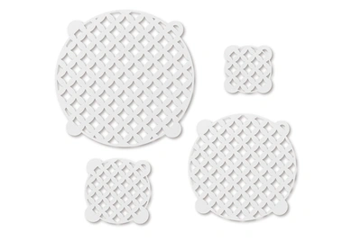 Talisman Designs Multi-use Baking Stencils, Diamonds Design, Set Of 4 Sizes, 3.5 Inch, 5 Inch, 8 Inch, & 10 Inch, Whi In White