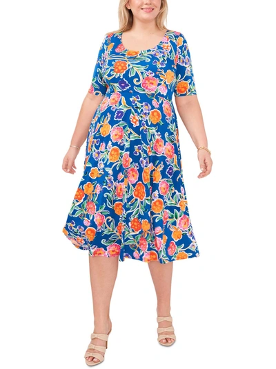 Msk Women Plus Womens Floral Long Maxi Dress In Multi