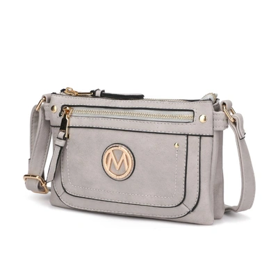 Mkf Collection By Mia K Elaina Multi Pocket Crossbody Handbag In Grey