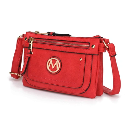 Mkf Collection By Mia K Elaina Multi Pocket Crossbody Handbag In Orange