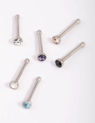 Lovisa Surgical Steel Frosty Nose Studs In Silver