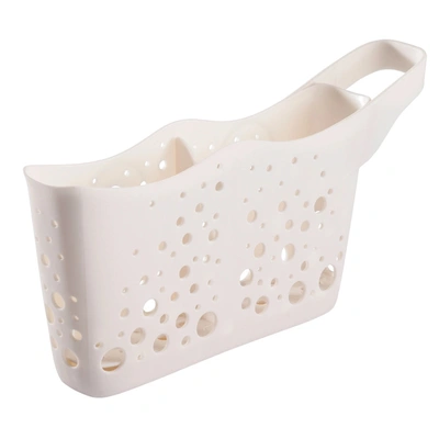 Hutzler Sponge Station Duo In Sink Sponge Caddy W/drain Holes In White