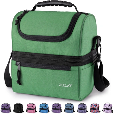 Zulay Kitchen 2-compartment Insulated Lunch Box Bag With Strap
