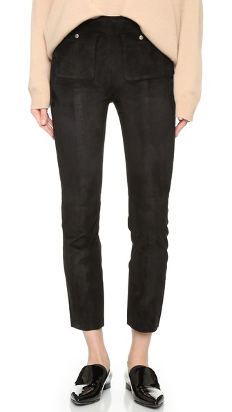 Alexander Wang T Stretch Suede Pants In Black | ModeSens