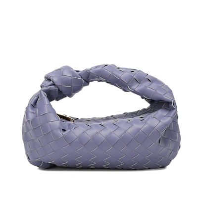 Tiffany & Fred Woven Sheepskin Knot Pouch Bag In Purple