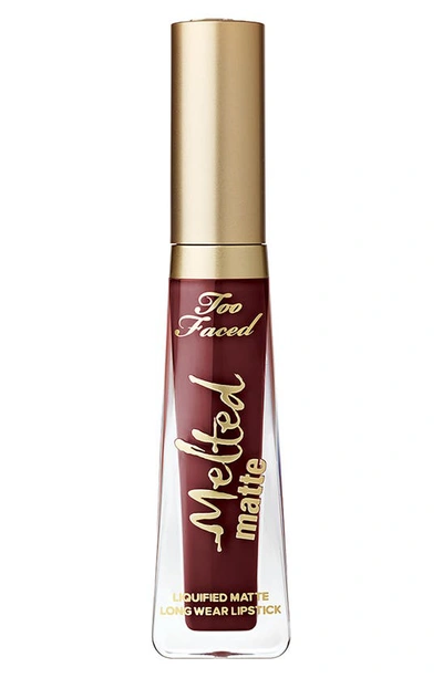 Too Faced Melted Matte Longwearing Diffused Finish Liquid Lipstick In Drop Dead Red