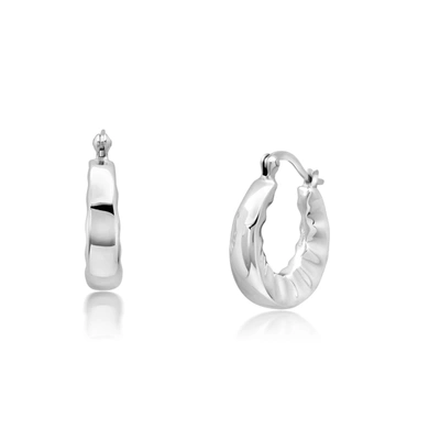 Max + Stone Sterling Silver Round Burst Hoop Earrings