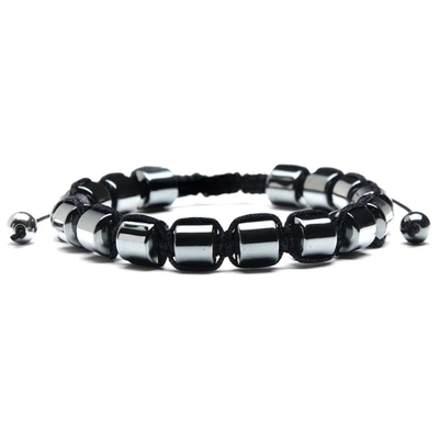 Crucible Jewelry Crucible Los Angeles Hematite Stone Beaded Adjustable Bracelet (8mm) In Black