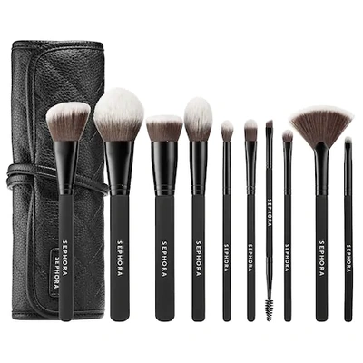 Sephora Collection Ready To Roll Brush Set 10 Piece Set