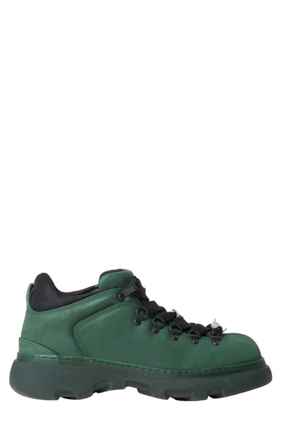 Burberry Nubuck Trek Lace-up Boots In Green