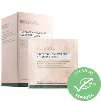Biossance Squalane + Antioxidant Cleansing Cloths 25 Cloths