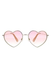 Bcbg 51mm Gradient Heart Sunglasses In Shiny Silver