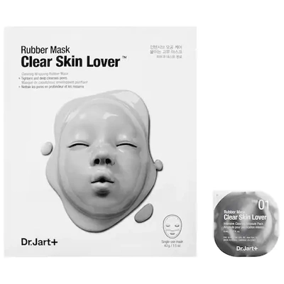 Dr. Jart+ Lover Rubber Masks Clear Skin Single-use Mask 1.5 oz/ 43 G; Ampoule Pack 0.17 oz/ 5 ml