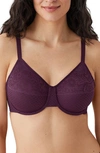 Wacoal Visual Effects Unlined Underwire Minimizer Bra In Italian Plum