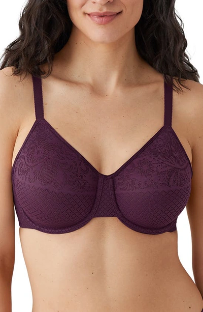 Wacoal Visual Effects Unlined Underwire Minimizer Bra In Italian Plum