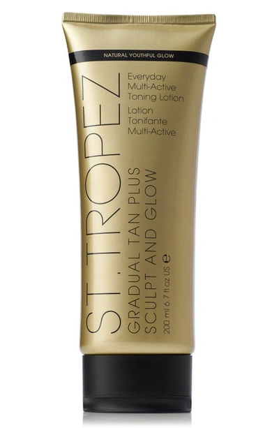 St. Tropez Tanning Essentials Gradual Tan Plus Sculpt And Glow Everyday Multi-active Toning Lotion 6.7 oz/ 200 ml