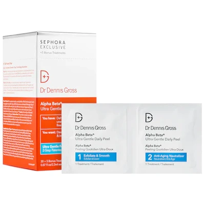 Dr Dennis Gross Skincare Alpha Beta Ultra Gentle Daily Peel Pads For Sensitive Skin 30 Treatments + 5 Bonus