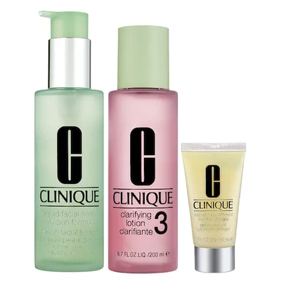 Clinique 3-step Skin Care System For Skin Types 3, 4 Combination Oily To Oily Skins