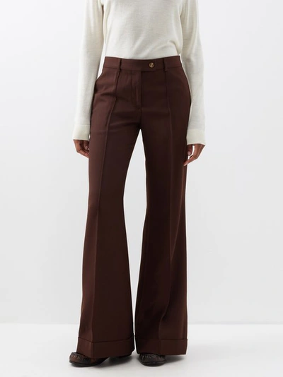 Acne Studios Pinna Flared Suit Trousers In Brown