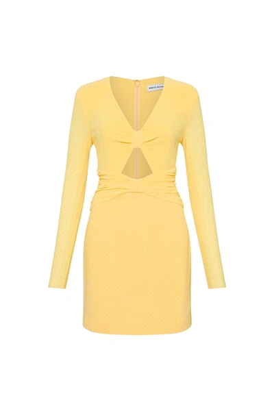 Rebecca Vallance Lumiere Long Sleeve Mini Dress In Yellow