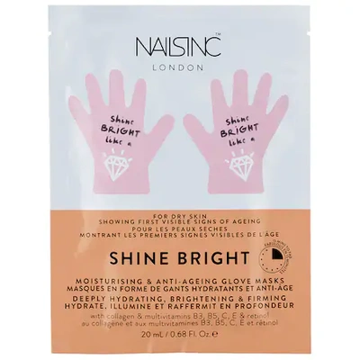 Nails Inc Shine Bright Moisturising & Anti-aging Hand Mask 0.68 oz/ 20 ml