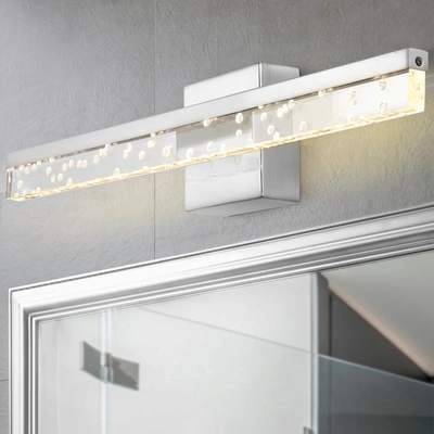 Jonathan Y Mario 22" 1-light Modern Contemporary 360-degree Rotatable Iron/seeded Acrylic Integrated Led Vanity