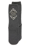 Simone Rocha Monogram-embellished Cotton Socks In Grey