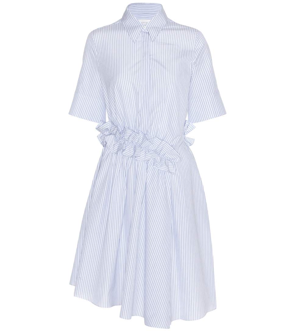 Victoria Victoria Beckham Striped Cotton Dress In Llue Stripe | ModeSens