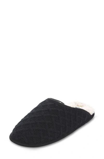 Floopi Isabel Lattice Knit Scuff Slipper In Black