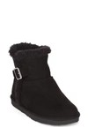 Floopi Faux Fur Lined Ankle Boot In Black