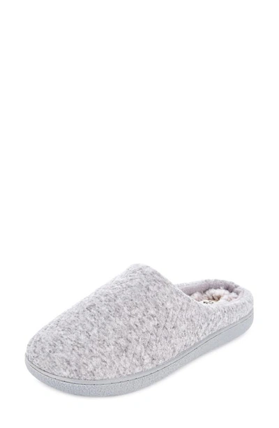 Floopi Ashley Quilt Fleece Scuff Slipper In Grey