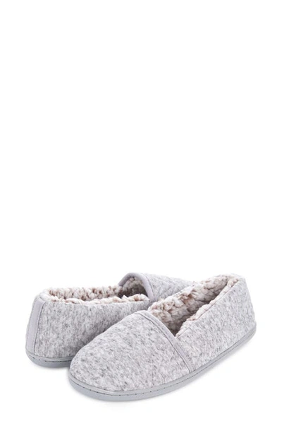 Floopi Chloe Quilt Fleece Slipper In Grey