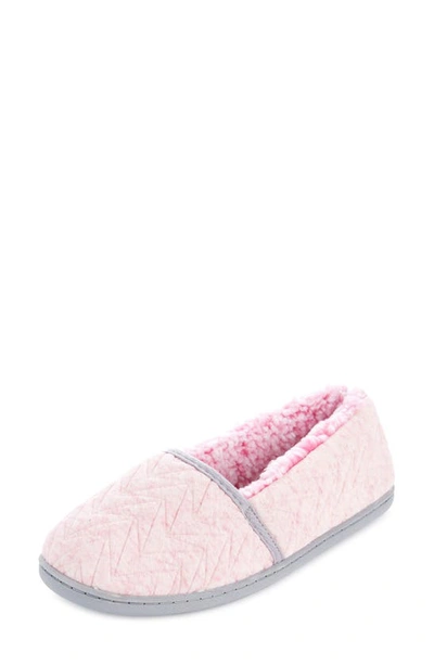 Floopi Chloe Quilt Fleece Slipper In Pink