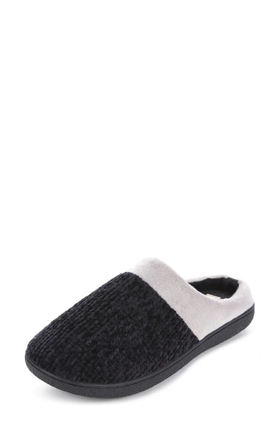 Floopi Danielle Chenille Scuff Slipper In Black