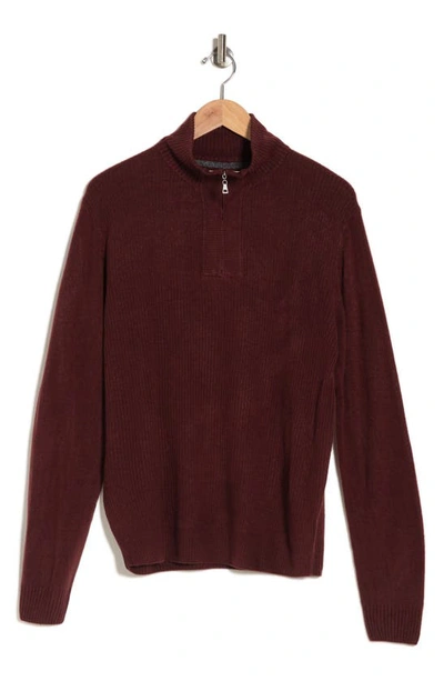 Weatherproof Vintage Soft Touch Quarter Zip Pullover In Oxblood