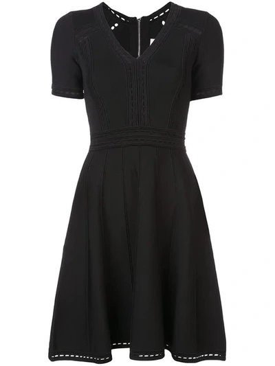 Milly Ausgestelltes Kleid Mit V-ausschnitt In Black