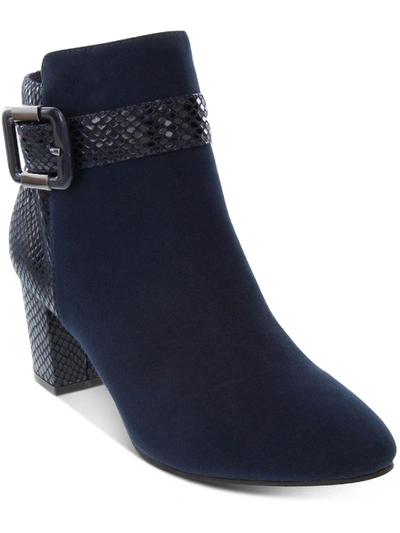 Karen Scott Ivvy Womens Zipper Almond Toe Ankle Boots In Blue