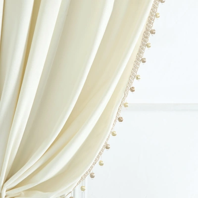 Lush Decor Luxury Vintage Velvet Curtain Ivory Single 52x84