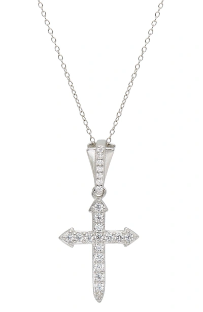 Savvy Cie Jewels Sterling Silver Cross Pend In White