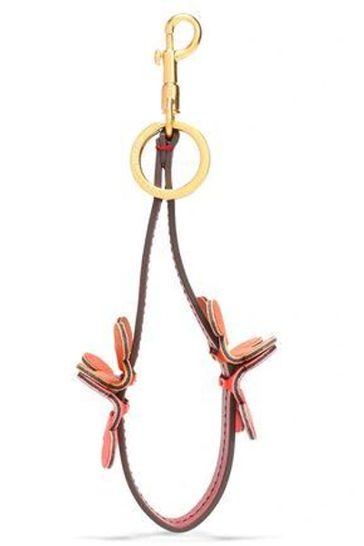 Anya Hindmarch Woman Floral-appliquéd Leather Keychain Red