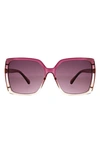 Bcbg 52mm Gradient Square Sunglasses In Orchid Ombre