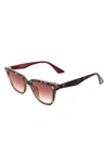 Bcbg 52mm Flat Top Cat Eye Sunglasses In Plum Demi