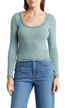 Lush Butter Soft Long Sleeve Top In Mineral Teal