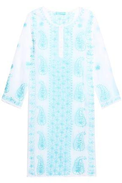 Melissa Odabash Tanya Embroidered Voile Dress In White