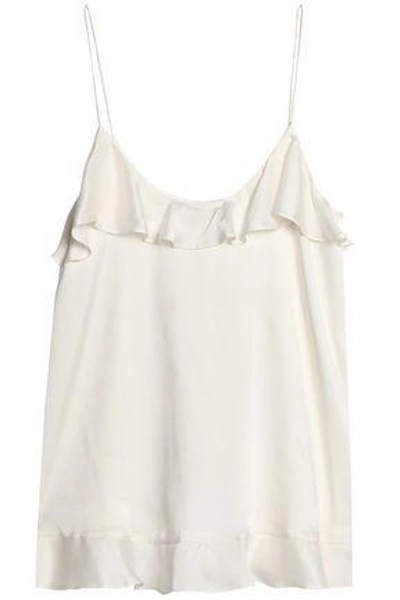 Zimmermann Woman Ruffle-trimmed Washed-silk Camisole White