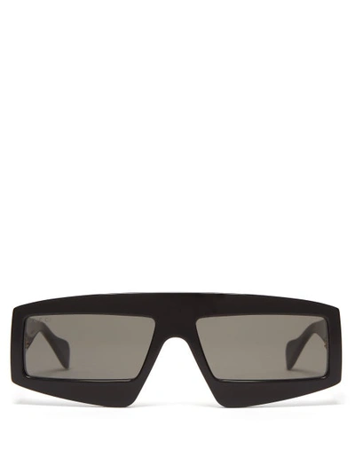 Gucci Men's Geometric Acetate Sunglasses In Black